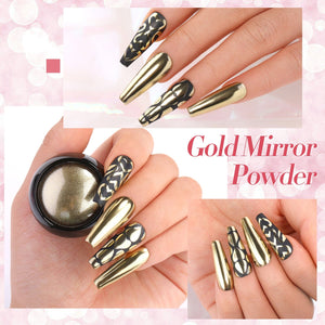 [US ONLY] 4 Boxes Metallic Chrome Nail Powder Nail Powder BORN PRETTY 