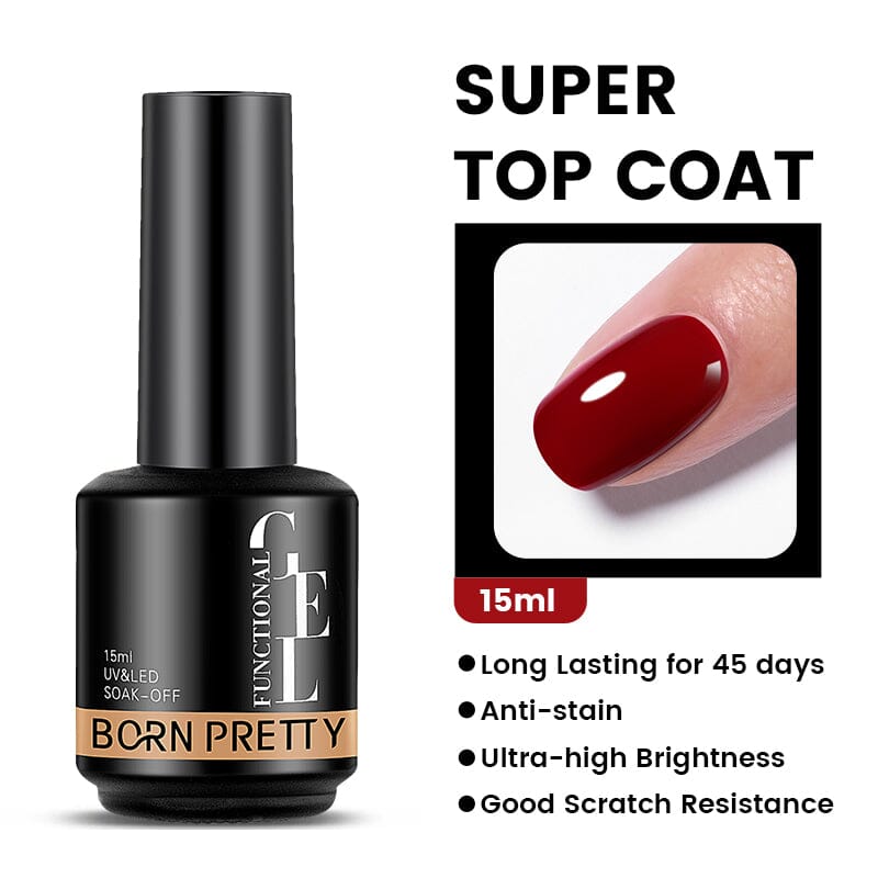 Base Gel Top Coat 15ml Gel Nail Polish BORN PRETTY Super Top Coat 