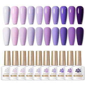 Purple Series Gel Polish 10ml Gel Nail Polish BORN PRETTY 12 Colors Set 