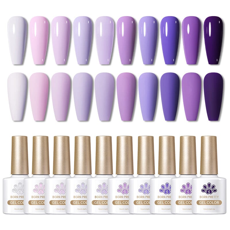 Purple Series Gel Polish 10ml Gel Nail Polish BORN PRETTY 12 Colors Set 