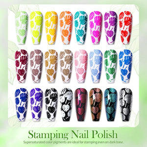 24 Colors Spring Summer Nail Stamping Polish Set #02 10ml Nail Polish BORN PRETTY 