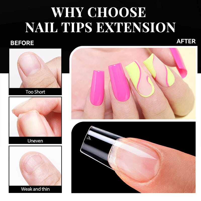 550pcs Medium Square Soft Gel Tips Nail Tips BP PRO 