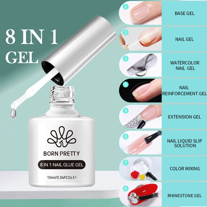 8 in 1 Nail Glue Gel 10ml Gel Nail Polish BORN PRETTY 