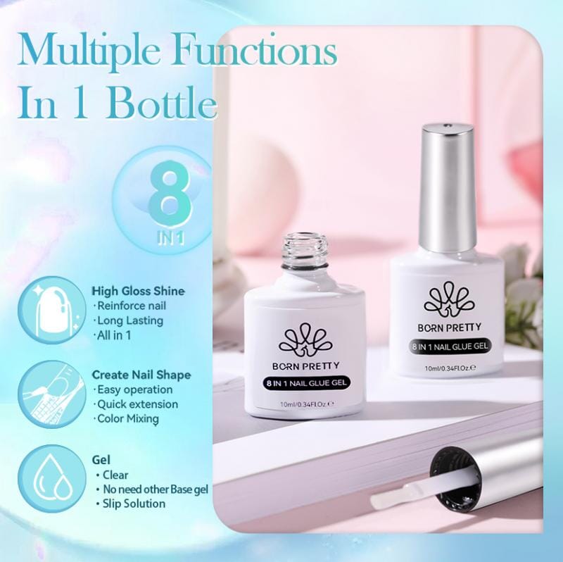 8 in 1 Nail Glue Gel 10ml Gel Nail Polish BORN PRETTY 