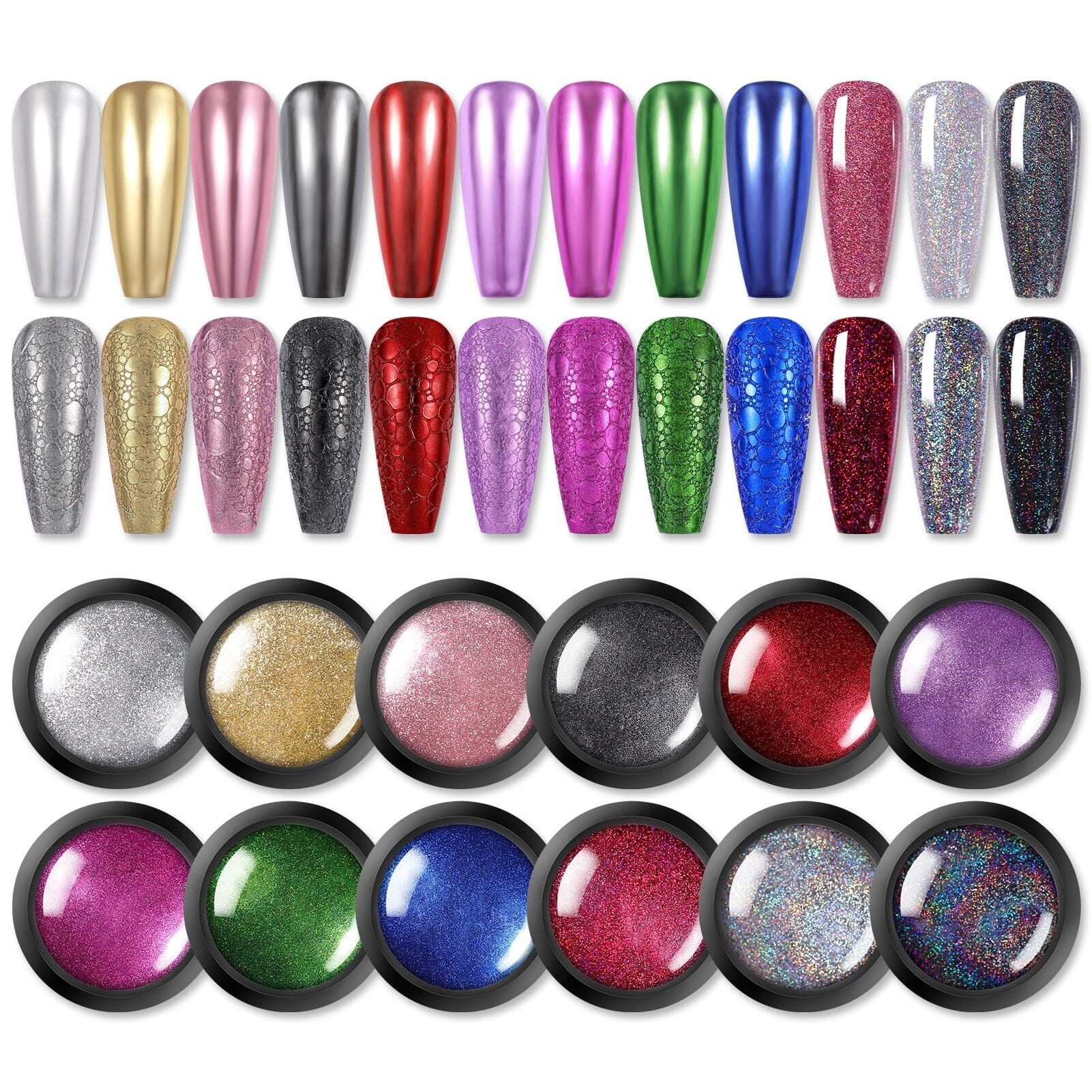 12 Colors Nail Chrome Powder Kit Nail Powder BORN PRETTY 