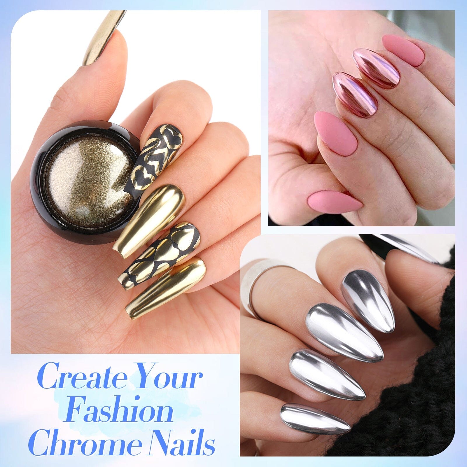 12 Colors Nail Chrome Powder Kit Nail Powder BORN PRETTY 