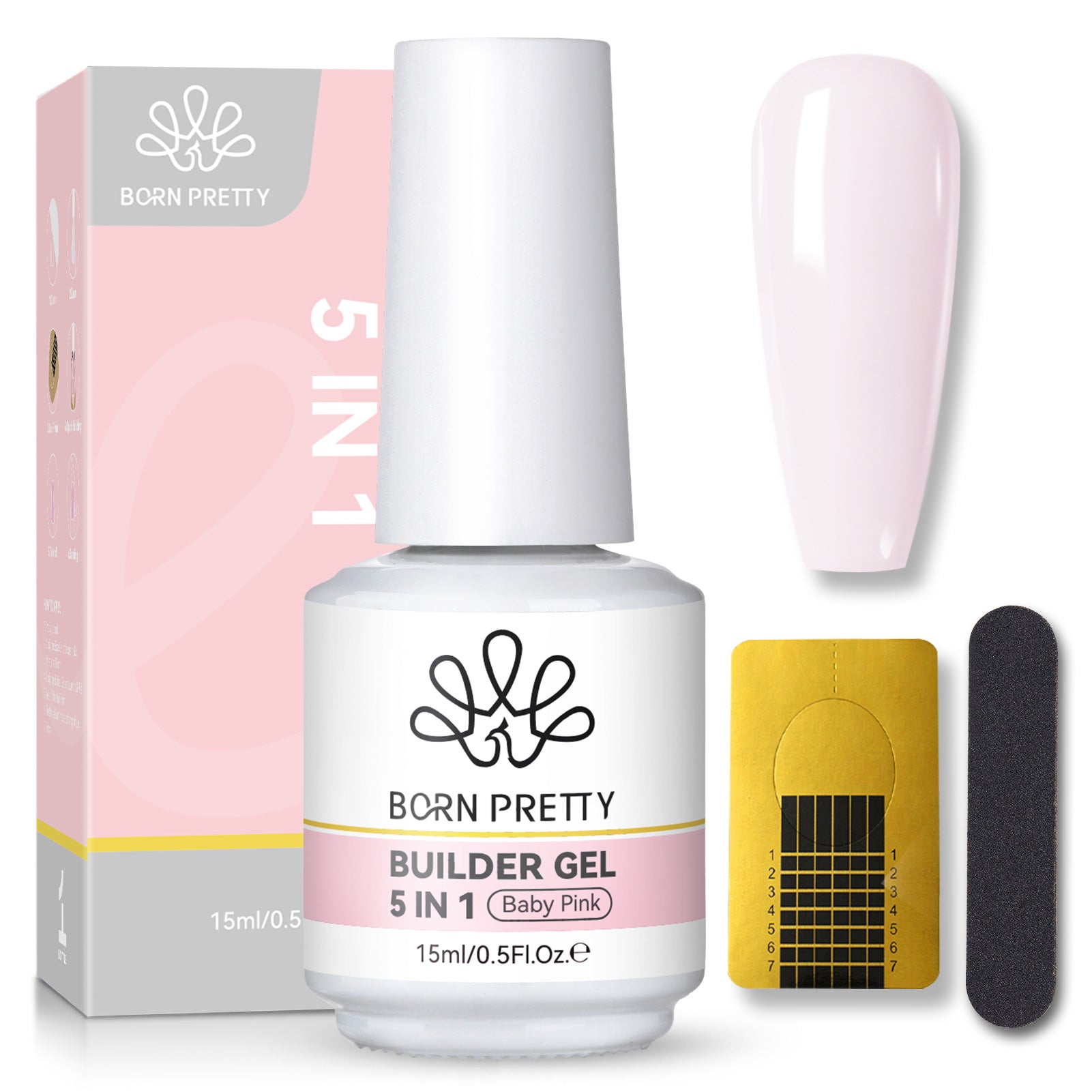 5 in 1 Builder Gel Baby Pink 15ml