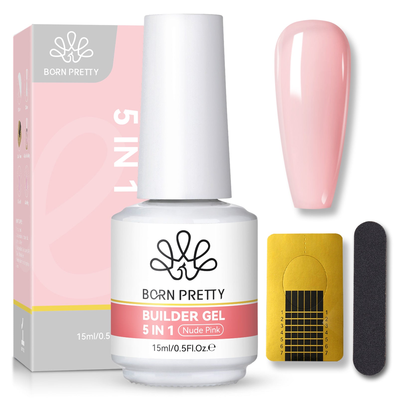 5 in 1 Builder Gel Nude Pink 15ml