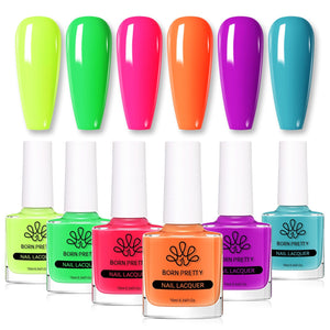 6 Colors Neon Collection Nail Polish Set 10ml Nail Polish BORN PRETTY 