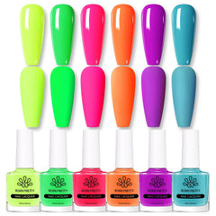 6 Colors Neon Collection Nail Polish Set 10ml Nail Polish BORN PRETTY 