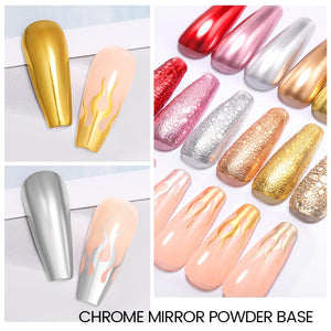 Chrome Mirror Powder Base Gel 10ml Gel Nail Polish BORN PRETTY 