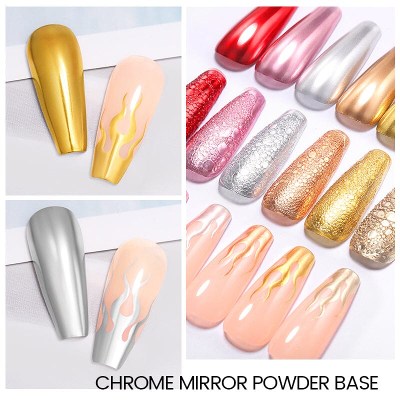 Chrome Mirror Powder Base Gel 10ml Gel Nail Polish BORN PRETTY 