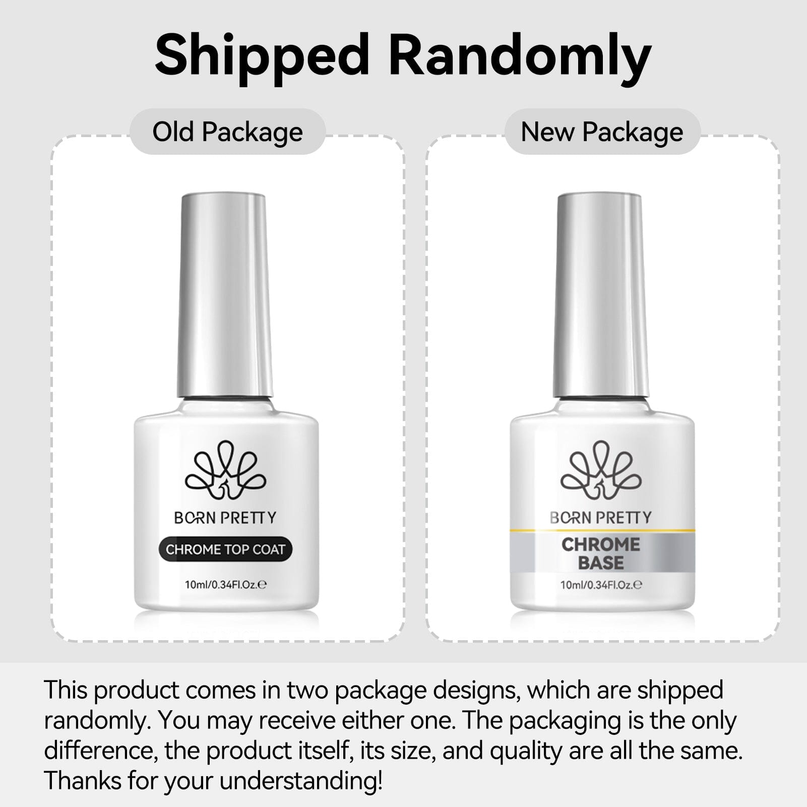 Chrome Mirror Powder Base Gel 10ml Gel Nail Polish BORN PRETTY 