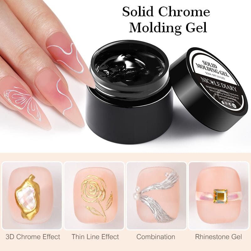 Semi-Solid Chrome Molding Gel 5g Gel Nail Polish NICOLE DIARY 