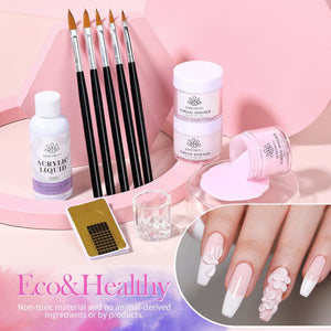 Acrylic Nail Kit 3 Colors White Pink Clear 30g Nail Powder BORN PRETTY 