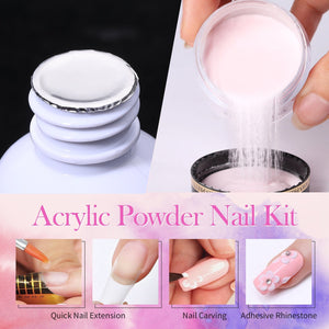 [US ONLY] Acrylic Nail Kit 3 Colors White Pink Clear 30g Nail Powder BORN PRETTY 