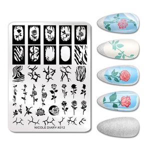Rectangle Nail Stamping Plates Stamping Nail BORN PRETTY 