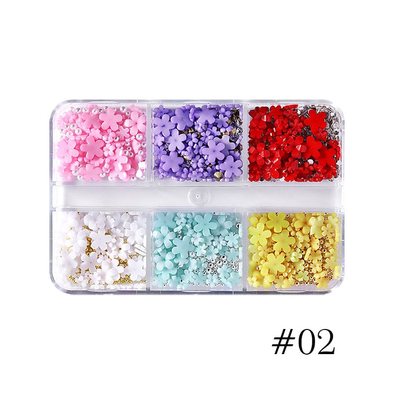 6 Grids Flowers 3D Nail Decoration Nail Decoration BORN PRETTY 02 