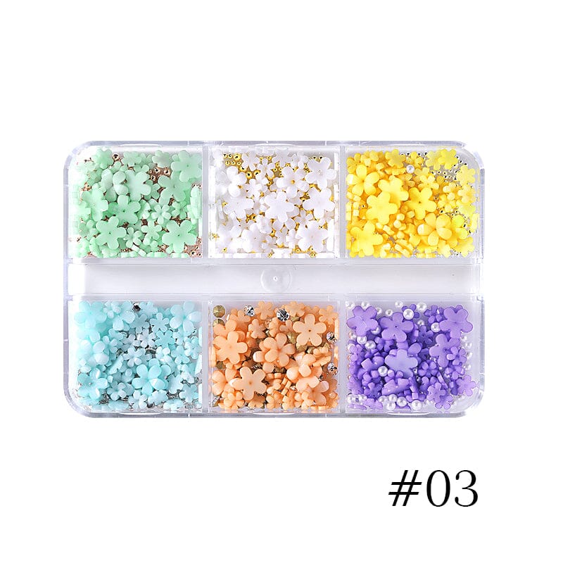 6 Grids Flowers 3D Nail Decoration Nail Decoration BORN PRETTY 03 