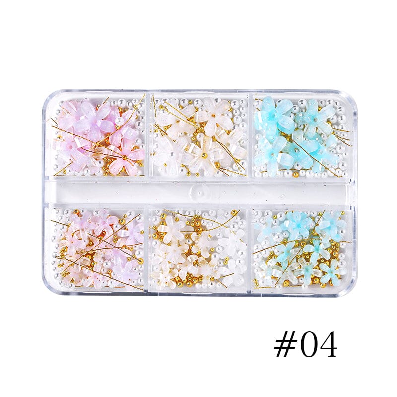 6 Grids Flowers 3D Nail Decoration Nail Decoration BORN PRETTY 