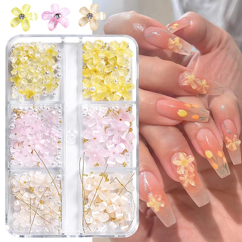 6 Grids Flowers 3D Nail Decoration Nail Decoration BORN PRETTY 