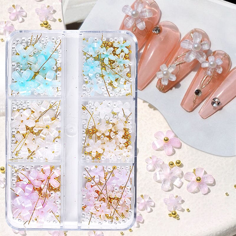 6 Grids Flowers 3D Nail Decoration Nail Decoration BORN PRETTY 