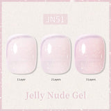 Glitter Nude Pink Jelly Nude Gel 10ml (JN51-JN74) Gel Nail Polish BORN PRETTY JN51 