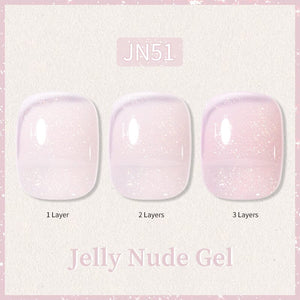 Glitter Nude Pink Jelly Nude Gel 10ml (JN51-JN74) Gel Nail Polish BORN PRETTY JN51 