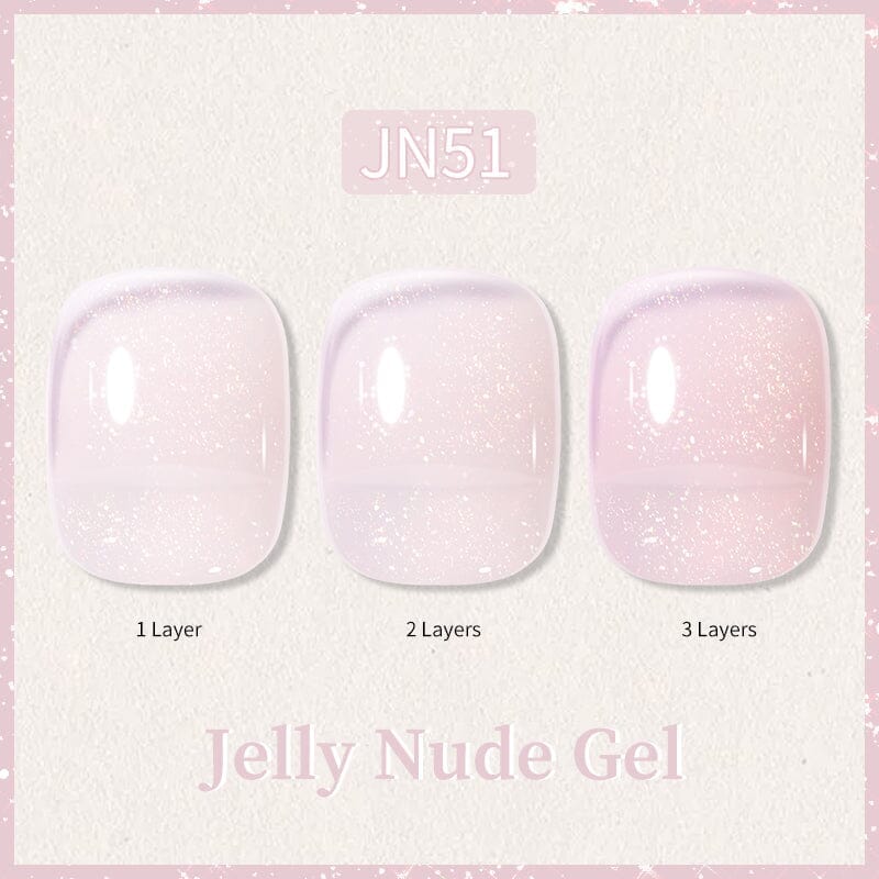Glitter Nude Pink Jelly Nude Gel 10ml (JN51-JN74) Gel Nail Polish BORN PRETTY JN51 