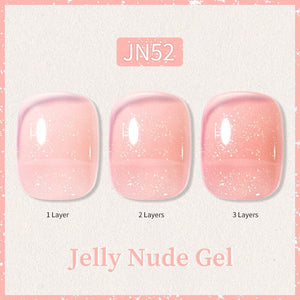 Glitter Nude Pink Jelly Nude Gel 10ml (JN51-JN74) Gel Nail Polish BORN PRETTY JN52 