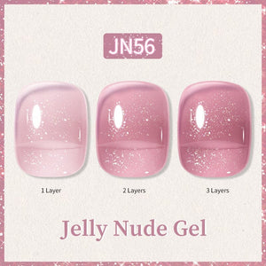 Glitter Nude Pink Jelly Nude Gel 10ml (JN51-JN74) Gel Nail Polish BORN PRETTY JN56 