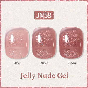 Glitter Nude Pink Jelly Nude Gel 10ml (JN51-JN74) Gel Nail Polish BORN PRETTY JN58 