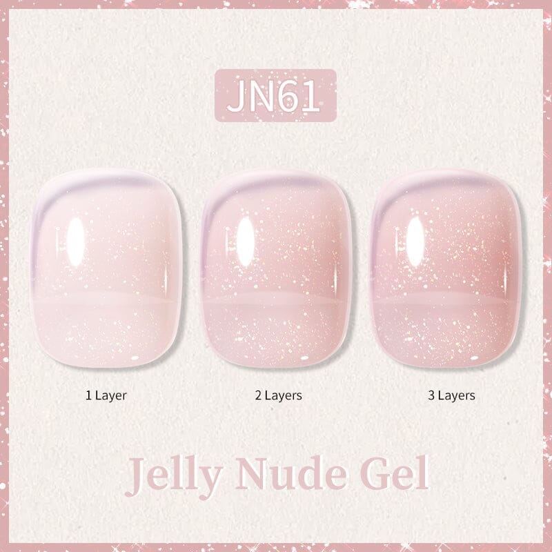 Glitter Nude Pink Jelly Nude Gel 10ml (JN51-JN74) Gel Nail Polish BORN PRETTY JN61 