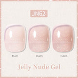 Glitter Nude Pink Jelly Nude Gel 10ml (JN51-JN74) Gel Nail Polish BORN PRETTY JN62 