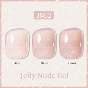 Glitter Nude Pink Jelly Nude Gel 10ml (JN51-JN74) Gel Nail Polish BORN PRETTY JN62 
