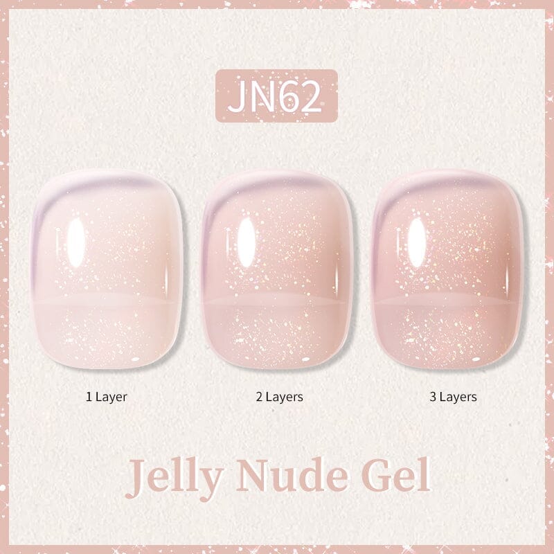 Glitter Nude Pink Jelly Nude Gel 10ml (JN51-JN74) Gel Nail Polish BORN PRETTY JN62 