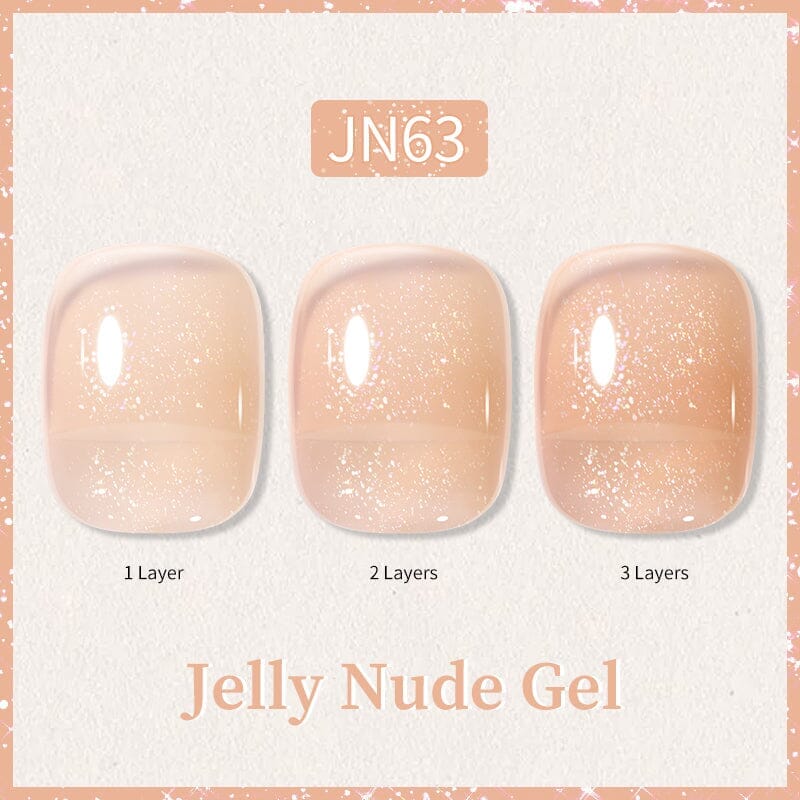 Glitter Nude Pink Jelly Nude Gel 10ml (JN51-JN74) Gel Nail Polish BORN PRETTY JN63 