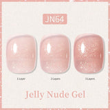 Glitter Nude Pink Jelly Nude Gel 10ml (JN51-JN74) Gel Nail Polish BORN PRETTY JN64 