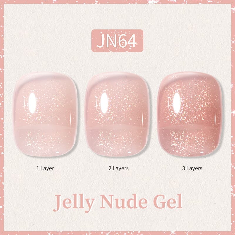 Glitter Nude Pink Jelly Nude Gel 10ml (JN51-JN74) Gel Nail Polish BORN PRETTY JN64 