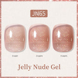Glitter Nude Pink Jelly Nude Gel 10ml (JN51-JN74) Gel Nail Polish BORN PRETTY JN65 