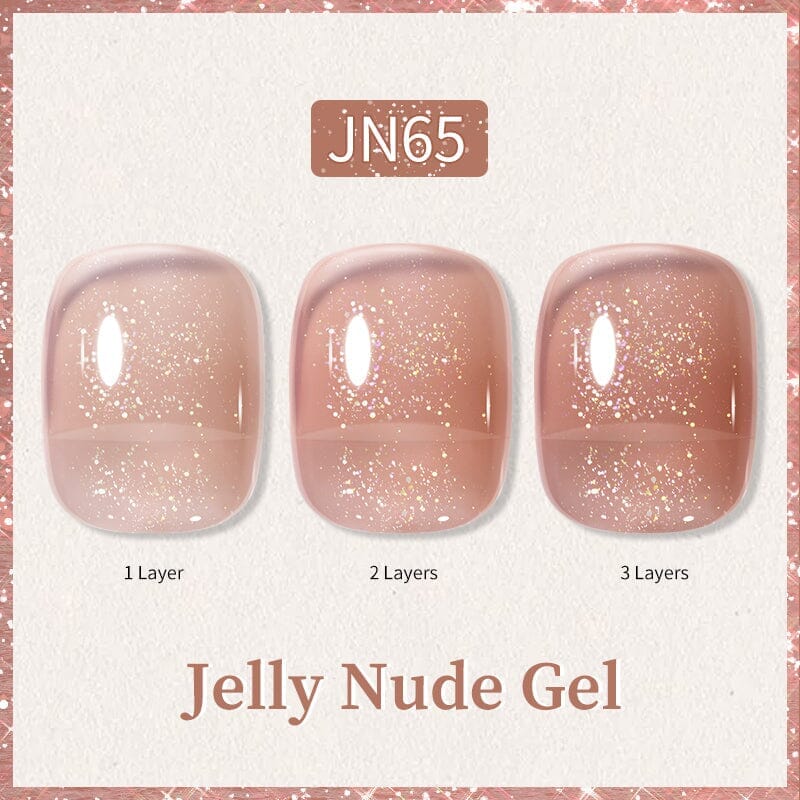 Glitter Nude Pink Jelly Nude Gel 10ml (JN51-JN74) Gel Nail Polish BORN PRETTY JN65 