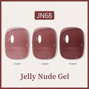 Glitter Nude Pink Jelly Nude Gel 10ml (JN51-JN74) Gel Nail Polish BORN PRETTY JN68 