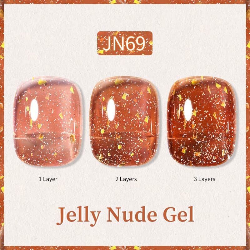 Glitter Nude Pink Jelly Nude Gel 10ml (JN51-JN74) Gel Nail Polish BORN PRETTY JN69 