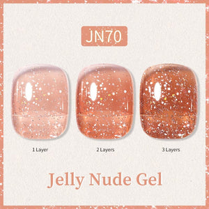 Glitter Nude Pink Jelly Nude Gel 10ml (JN51-JN74) Gel Nail Polish BORN PRETTY JN70 