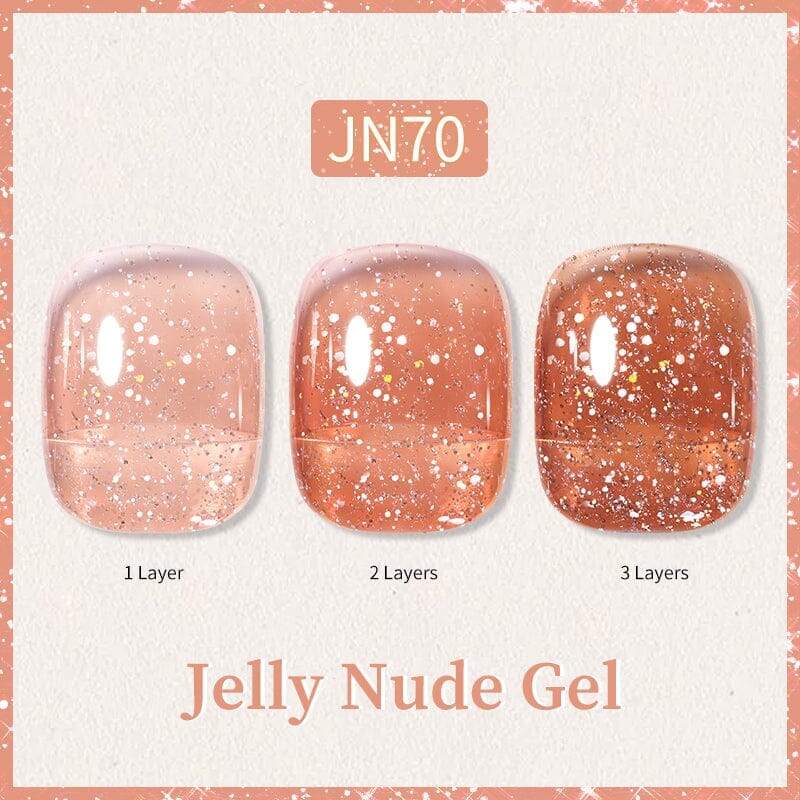 Glitter Nude Pink Jelly Nude Gel 10ml (JN51-JN74) Gel Nail Polish BORN PRETTY JN70 