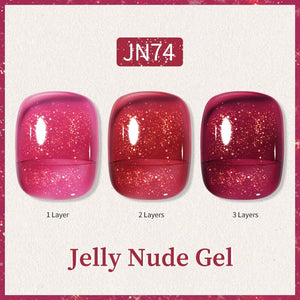 Glitter Nude Pink Jelly Nude Gel 10ml (JN51-JN74) Gel Nail Polish BORN PRETTY JN74 