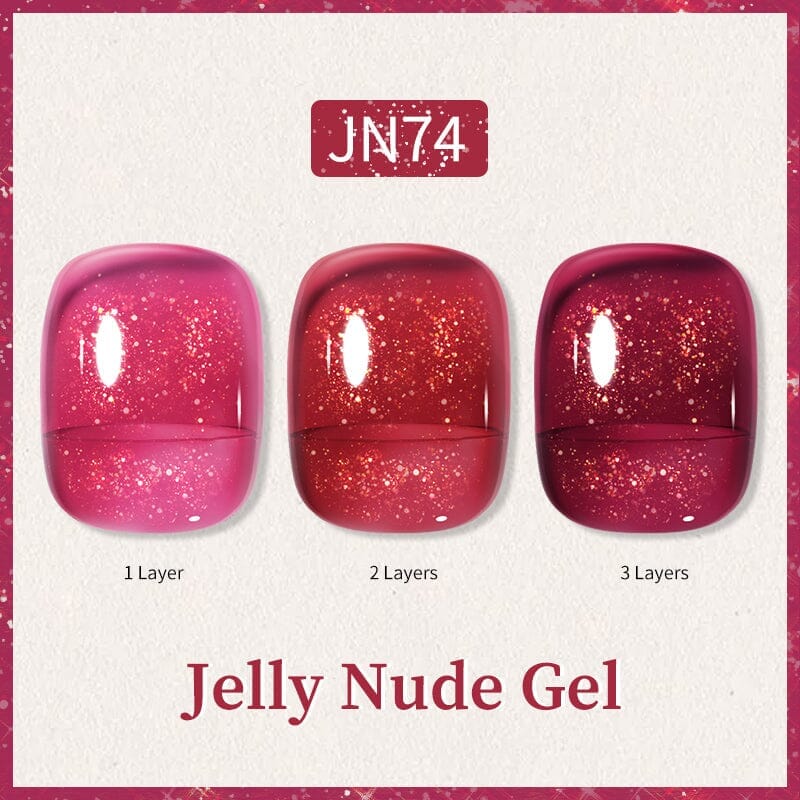 Glitter Nude Pink Jelly Nude Gel 10ml (JN51-JN74) Gel Nail Polish BORN PRETTY JN74 