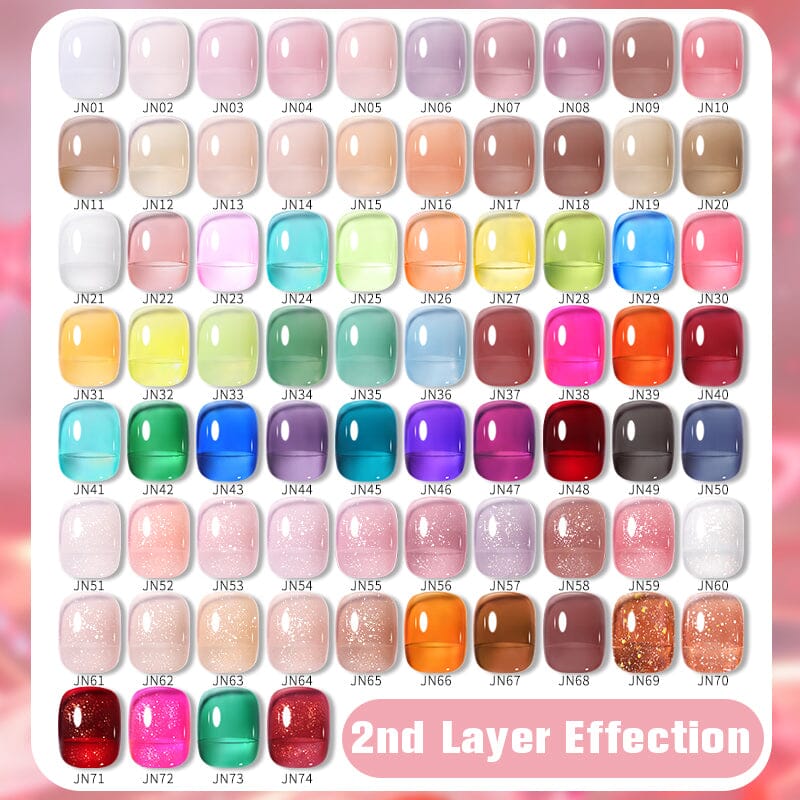 Jelly Nude Gel Polish 10ml (JN01-JN50) Gel Nail Polish BORN PRETTY 50 Colors 
