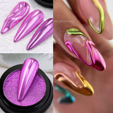 Metallic Mirror Effect Solid Chrome Nail Powder Nail Powder NICOLE DIARY NDC007 
