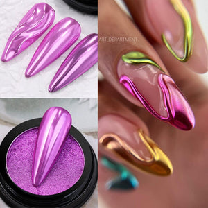 Metallic Mirror Effect Solid Chrome Nail Powder Nail Powder NICOLE DIARY NDC007 